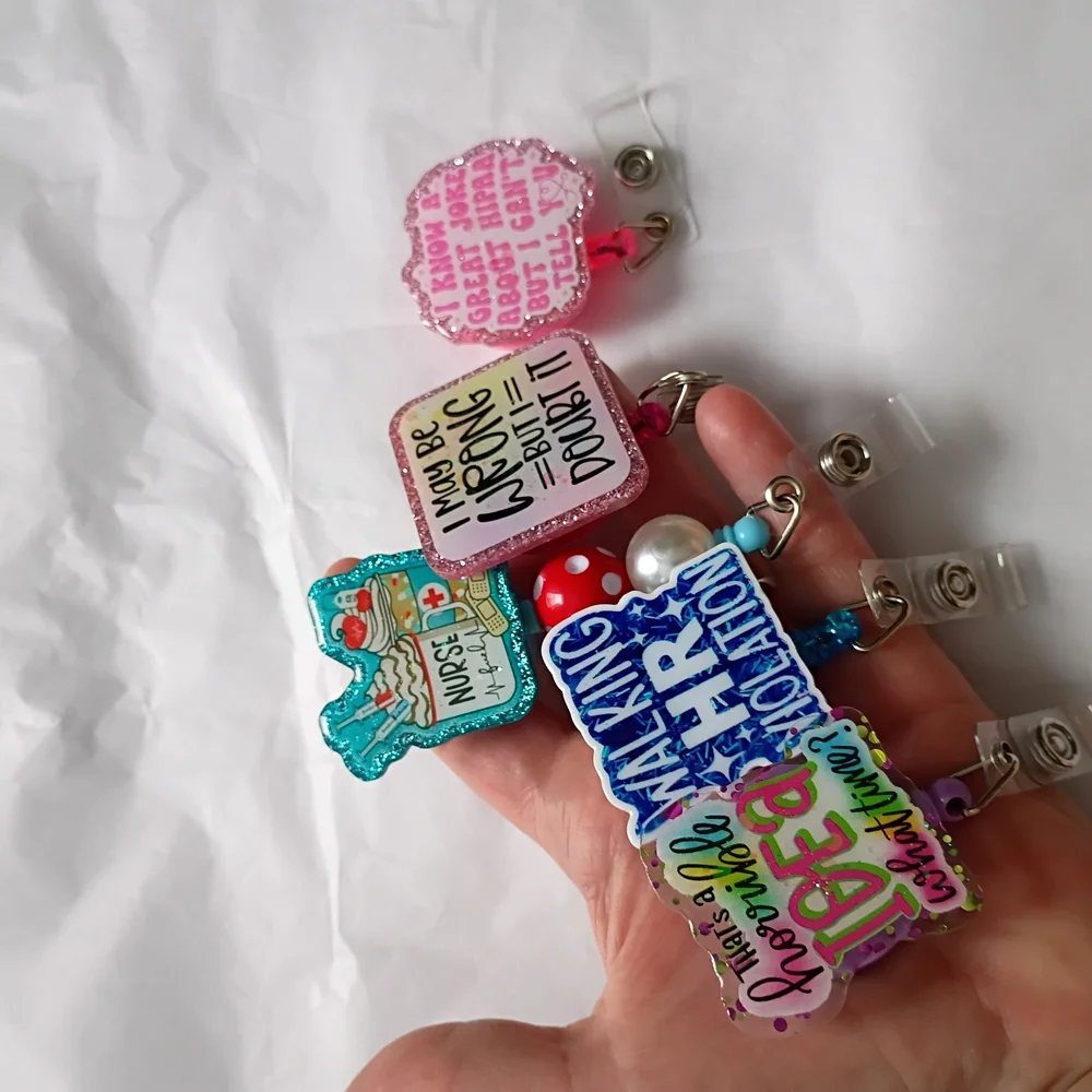 Nurse Badge Reels, 5 Piece Bundle, Retractable Pull - Picture 6 of 10